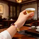 VoxorAI L8 Bracelet en cristal, quartz et améthyste naturels artisanal - Vert ambré image 8