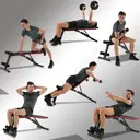 ISE Banc Musculation Pliable/Banc Musculation Plat Pliable , Banc Abdominaux Multifonction, Banc Fitness Abdos Réglable 7 Positions, Banc Inclinable Musculation Homme image 6