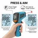 Tilswall Infrared Thermometer Gun, Laser Temperature Gun, -50°C~600°C (-58F~1112F) with Adjustable Emissivity, for Cooking/Pizza Oven/BBQ/Vehicle Repair, Meat Thermometer included,Not for Human image 9