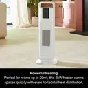 Morphy Richards HeatFlux 2kW PTC Tower Fan Heater with Remote Control – White, 825403 image 1