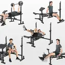 ISE Banc de Musculation Complet, Pliable Complet avec Support d'Haltères, Homme Coussin&Dossier Inclinable/Hauteur Réglable, Curl Leg Extension, SY-5024 image 2