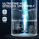 ROUNY Ultrasonic Air Humidifier MOS W3, 4L Top Fill Tank, 23W, 350ml/h Mist Output, 360° Cool Mist, ≤38dB Quiet Operation, Silver Ion Sterilization for Bedroom and Office image 5
