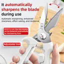 WANGMAZI Sécateur de cuisine en acier inoxydable 40Cr13 robuste et multi-usages avec poignées à ressort antidérapantes image 7