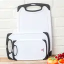 Zimatic Lot de 3 planches à découper résistantes sans BPA avec rigoles profondes et poignées antidérapantes, compatibles lave-vaisselle image 6