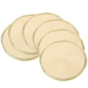 Lot de 6 sets de table tressés en fil brillant PP 38 cm - Beige/Doré image 0