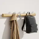 KAPANOU Porte-manteau mural en bois avec 6 crochets en métal robustes - Blanc image 5