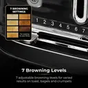 Tower T20083BLK Saturn 2-Slice Toaster with 7 Browning Levels, Defrost/Reheat/Cancel, Black image 2