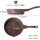 SENSARTE Poêle profonde antiadhésive 12 pouces avec couvercle, poignée froide au toucher, poêle de chef, ustensile de cuisson sain, compatible induction, sans PFOA (brun caramel) image 5