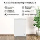 CHiQ JR99DWE Congélateur 99 L, congélation 4 étoiles, silencieux, classe énergétique E - Blanc image 1