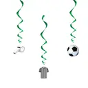 Unique Hanging Swirl Football Decorations, 3 pack image 0