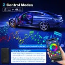 Dreamcolor Acrylic Interior Car LED Strip Light with Wireless APP, RGB 22 in 1 with 175 inches 600 LEDs Fiber Optic Car Ambient Lighting Kits, Dual Zone Sound Active Function LED Strip for Car image 2