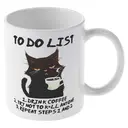 Alphynix 1 Mug blanc 33cl avec "Liste de choses à faire" sarcastique incluant café & humour noir, cadeau de bureau drôle pour Noël ou Thanksgiving,Le cadeau de la saint-valentin, cadeau d’anniversaire image 3