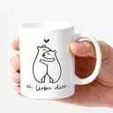 Alphynix 1pc Ich Liebe Dich Mug, 11oz German Love Note Ceramic Cup with Two Hugging Bears, Romantic Gift for Boyfriend, Girlfriend, Couples image 2