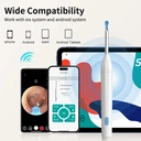 Sunluxy Earmore Cleaning Tool with Live Camera, 5MP HD Camera, 6 LED Lights, Soft Silicone Tip, IPX5 Waterproof, Type-C Charging, Compatible with iOS & Android, Includes 6 Replacement Silicone Earbuds and 6 Ear Cleaning Tools, P2, White image 6