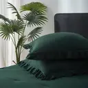 Meeallhome Comforter Set Vintage Ruffle Bed Set 220*200cm/50*75cm*2 dark green image 4