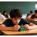 Pyraminx 3 x 3 Puzzle pyramide en fibre de carbone - Noir/vert image 2