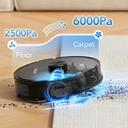 Lubluelu Robot Vacuum Cleaner with Suction Station 3-in-1, 4000Pa Vacuum Cleaner Robot with Wiping Function, Robot Vacuum Cleaner with Laser Navigation App Control, Ideal for Pet Hair, Carpets, Hard;Lubluelu+SL60MAX+Robot Vacuum Cleaner+37.5x37 x23.5cm image 4