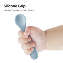 Bc Babycare Silicone Fork and Spoon 2 Pieces Green + Blue image 2