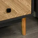 HOMCOM Drawer Chest Herringbone 5 Drawers Black/Oak Effect image 9