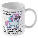 Alphynix 1pc 11oz White Mug with "I Can Piss You Off And Amuse Myself" Sassy Unicorn Quote, Funny Christmas or Thanksgiving Gift image 3