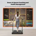 Mobvoi Tapis de course SE pliable 3-en-1, IA intelligente, 2,5 CV, compact, sous bureau, télécommande, application TicSports, rangement facile, 120 kg, 12 km/h, noir image 4