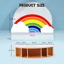 GAMENOTE Organisateur de bureau porte-crayons en bois arc-en-ciel image 1