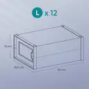Plastic Shoe Box, Pack of 12, 35x25x18.5cm, Transparent and White image 5