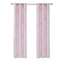 Deconovo Lot de 2 rideaux occultants avec motif argenté à petits carreaux, L 107 x H 160 cm - Rose image 4