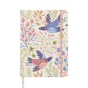 JUBILUU Carnet ligné A5 à couverture rigide en tissu floral 96 pages - Spring Birds image 0