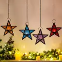Red Glass Star Lantern Hanging Ornaments Set of 1 image 6