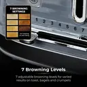 Tower T20083GRY Saturn 2-Slice Toaster with 7 Browning Levels, Defrost/Reheat/Cancel, Grey image 2