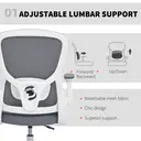 HOMCOM Draughtsman Chairs with 4D Lumbar Support, Ergonomic Mesh Tall Office Chair with Flip-up Armrests and Adjustable Footrest, 360 Degree Swivel Task Stool, Home Office, Charcoal Grey image 3