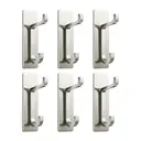 JORDAN&JUDY No-Drill Strong Adhesive Hooks, 6-Pack, Stainless Steel, Damage-Free, Over-Door Storage, Silver image 0
