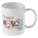 Alphynix 1pc 11oz White Mug with Creative "NURSE #life" Design Featuring Stethoscope & Band-Aids, Perfect Nurse's Day Gift image 3