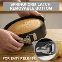 PURECOOK Moules à Gâteau en Acier au Carbone | Noir | avec Fermetures | Ensemble de 3 Moules Ronds Antiadhésifs image 2