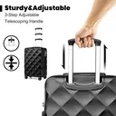 British Traveller 24" Medium Suitcase with 4 Wheels Lightweight ABS+PC Hard Shell Suitcase Hold Check-in Luggage Built-in TSA Lock(Black, 64cm) image 4