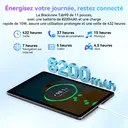 Blackview Tab 90 Tablette 11 pouces, 24 Go (8 + 16) de RAM + 128 Go de ROM (carte TF jusqu'à 2 To), 4G LTE + 5G et Wi-Fi, Android 14, tablette de jeu octa-core, batterie de 8 200 mAh, double appareil photo 5 MP + 13 MP, compatible Widevine image 3