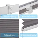 Sekey Plissé Occultant Sans Perçage - Klemmfix - Opaque - Protection Solaire - 90x120cm, Foncé image 2