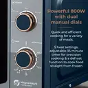 Tower Cavaletto Manual Microwave - Midnight Blue & Rose Gold, 20L, 800W, with 5 Power Levels & 35 Minute Timer, T24038MNB image 3