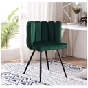 CLIPOP Velvet Dining Chairs Set of 2 Vanity Chair with Petal Back and Metal Legs, Modern Makeup Chair for Bedroom Dressing Table Kitchen Living Room green 45*47*82cm image 6