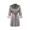cuff wide lace light grey long-sleeved bathrobe S image 0