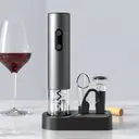 Cuisync Wine Opener Set, 5-in-1 Electric Wine Opener Gift Set, Stainless Steel Automatic Corkscrew with Foil Cutter, Vacuum Stopper, Aerator Pourer and Storage Base, Battery Operated Bottle Opener Gift Kit for Home Party, VBGS-KB1-602303SL image 5