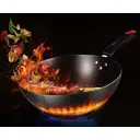 COOKER KING Poêle wok en acier carbone avec couvercle en verre - 30 cm image 1