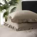 Meeallhome Comforter Set Vintage Ruffle Bed Set 135*200cm/50*75cm*1 Wheat-colored image 3