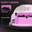 AIYAPLAY Kids Bumper Car 12V Waltz Car Ride on Toy 360° Rotation with Remote Control, Dual Joystick, Music, USB, LED Lights, image 8