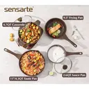 SENSARTE Ensemble de batterie de cuisine antiadhésive 13 pièces, pour cuisiner sainement, revêtement granité, poignées froides au toucher, accessoires en silicone et protège-marmits, sans PFOA image 6