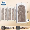TAILI Sacs de rangement sous vide suspendus économiseurs d'espace pour vêtements, costumes et vestes, organiseurs d'armoire, 6 pièces Jumbo Transparent image 4