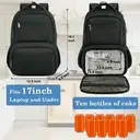Lunch Backpack for Men Women Work, Sturdy 17 Inch Laptop Backpack with Lunch Compartment, Water Resistant Work Bag with Padded Straps and USB Charging Port, Anti Theft Computer Back Pack for Office Commute College image 1