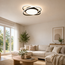 LED Deckenlampe Ø53cm,Dimmbar mit Fernbedienung für Wohnzimmer 62W 3000-6500k, LED fest integriert, Modern Runde Wohnzimmer Schlafzimmer Arbeitszimmer Esszimmer Dekoration Lampen, Mit Speicherfunktion.Lichtfarbe- und Helligkeit einstellbar Schwarz image 3
