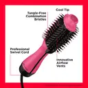 Revlon One Step Volumiser, Electric Hair Brush, Electric Comb, 2-in-1 Styling Tool RVDR5222VUK, for Mid to Long Hair, Rose Pink image 3